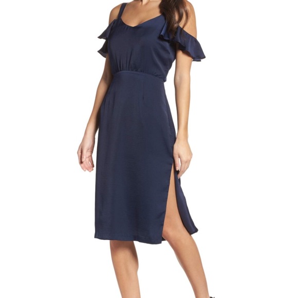 Cold Shoulder Midi Dress - Picture 1 of 5